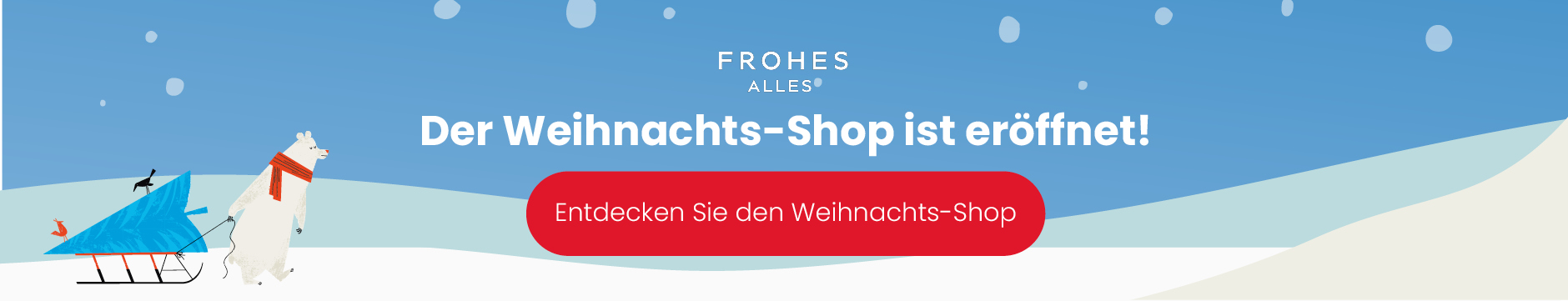 Weihnachtsshop ist geöffnet HP Banner-Deutsch